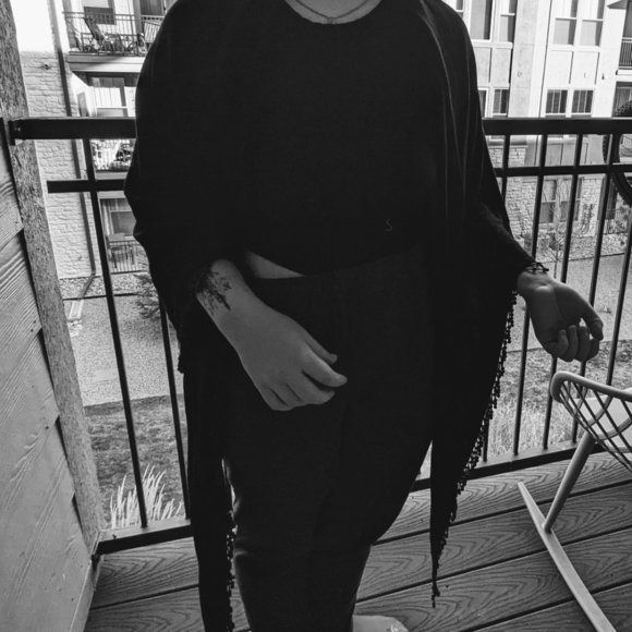 Silver Threads LTD Beaded Fringe Cape | Goth | Witchy - Picture 6 of 6